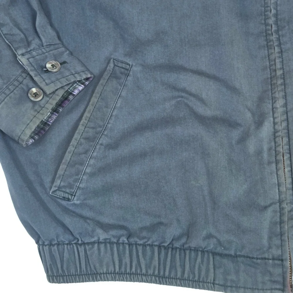 Vintage 90s Polo Ralph Lauren‎ Harrington Bomber Jacket Plaid Lined Blue Mens XL
